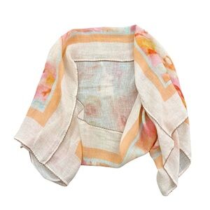 Soft Surroundings Linen Floral Shrug Shawl